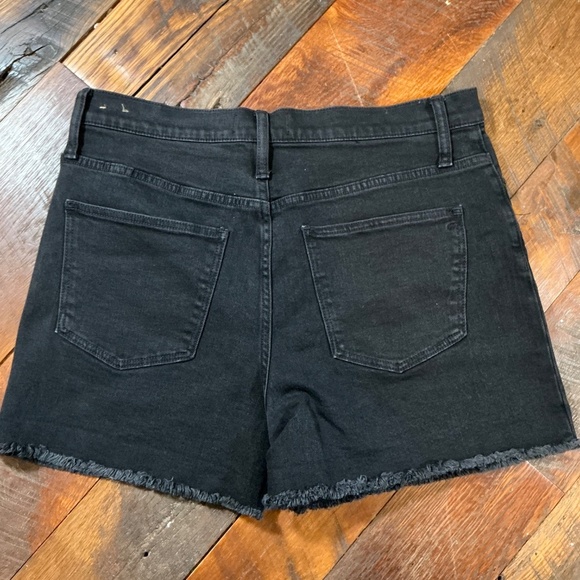 Madewell High Rise Black Denim Shorts Raw Hem | Size 31 - Picture 4 of 7
